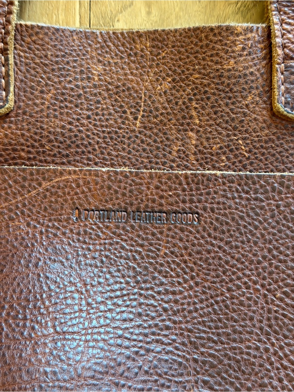 Vintage Portland leather goods crossbody tote bag purse - Picture 2 of 5
